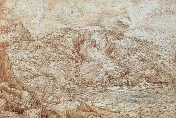 ピーテル・ブリューゲル長老 Painting - アルプスの風景 フランドル ルネッサンスの農民 ピーテル ブリューゲル長老
